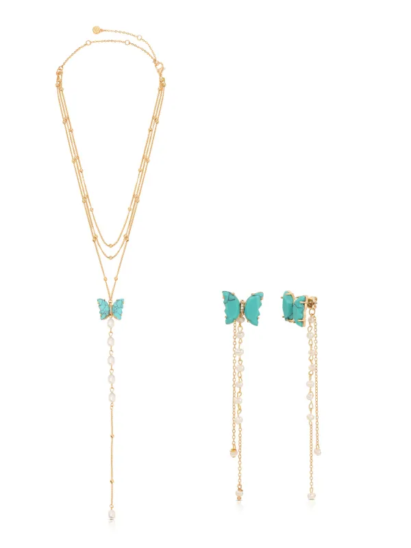 Turquoise Butterfly Set made by ettika