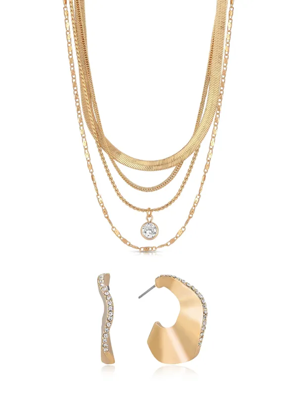 Layered in Pavé Statement Set made by ettika