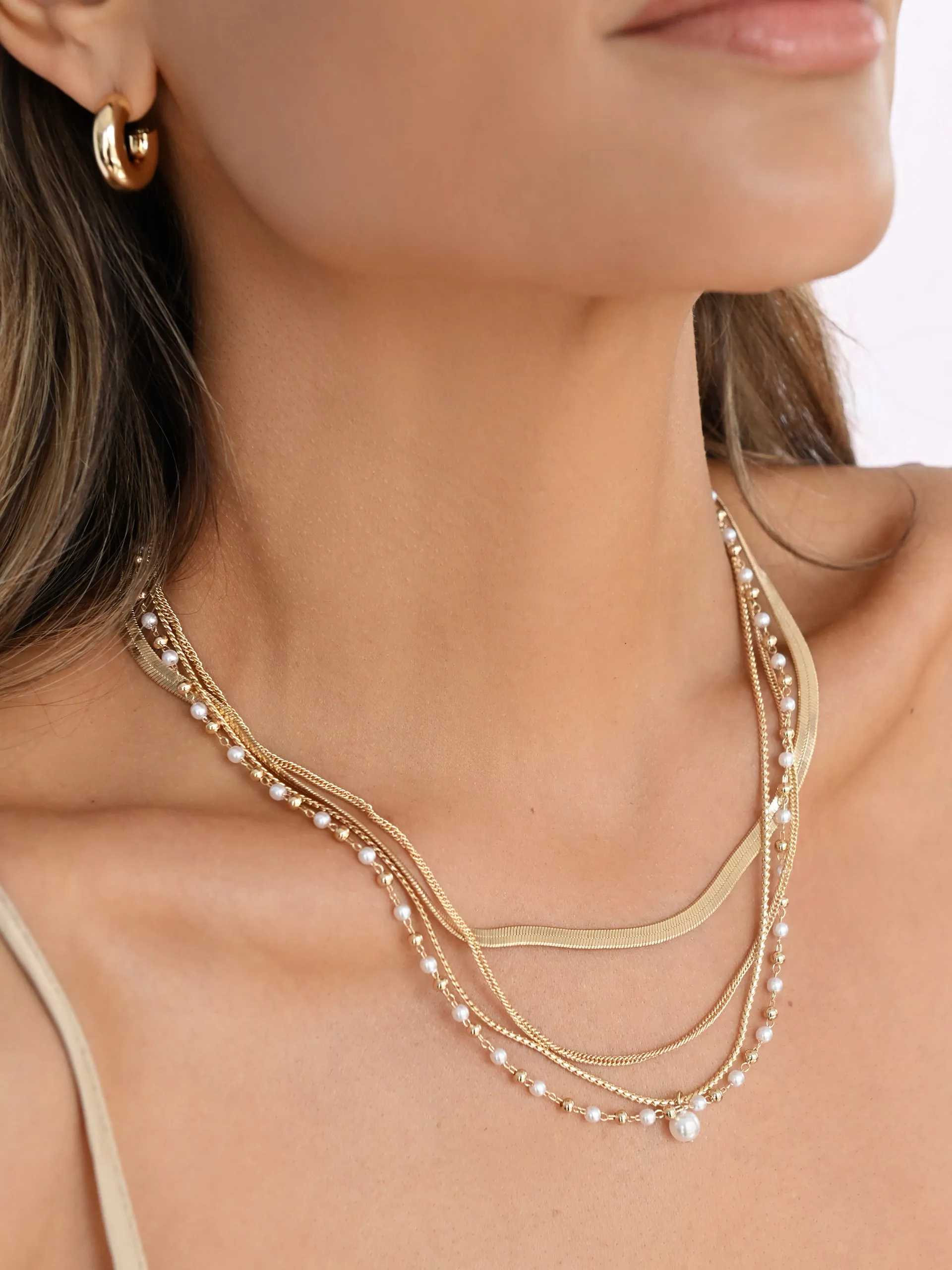 Hoop & Pearl Layers Set sold by ettika product image thumbnail 4