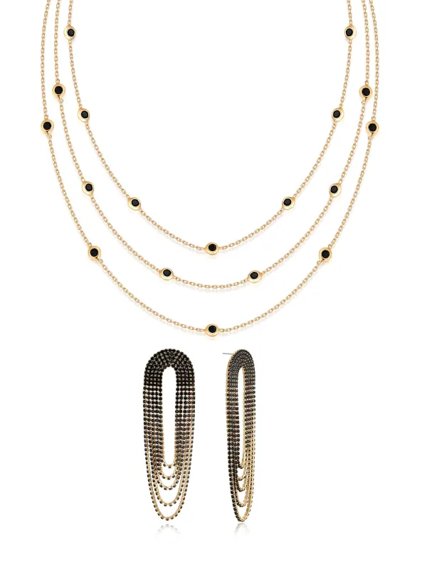 Crystal Fringe Set made by ettika