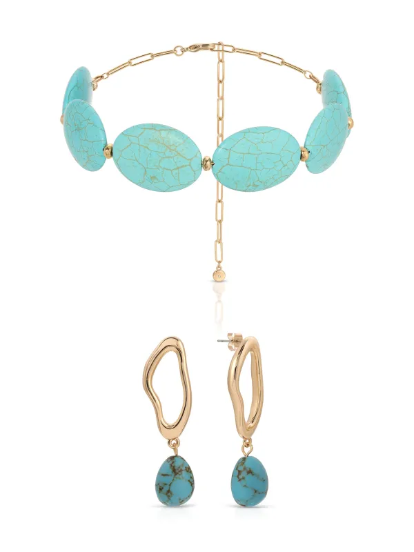 Oval Pop Turquoise Set made by ettika