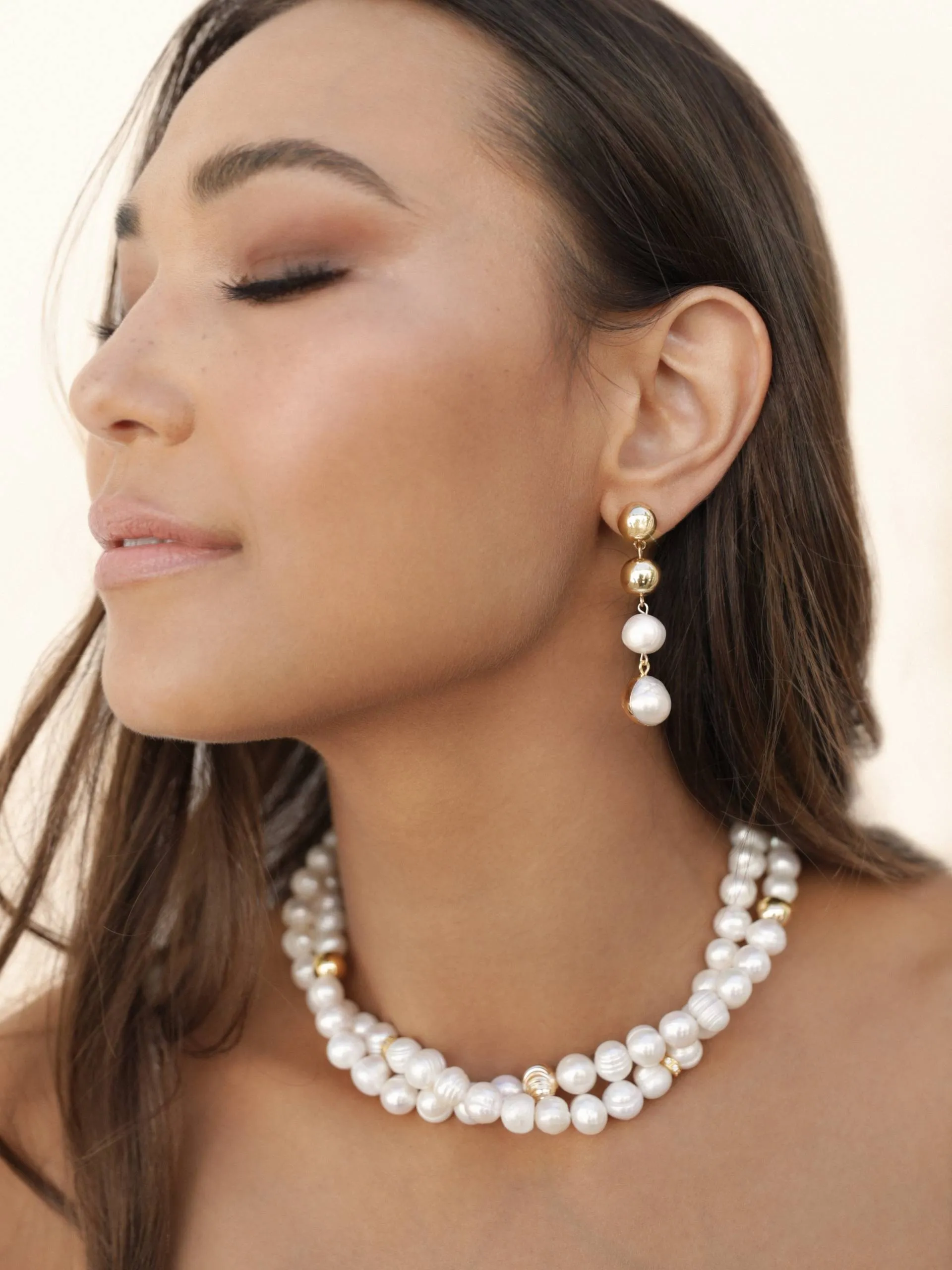 Double Strand Pearl Set sold by ettika product image thumbnail 2