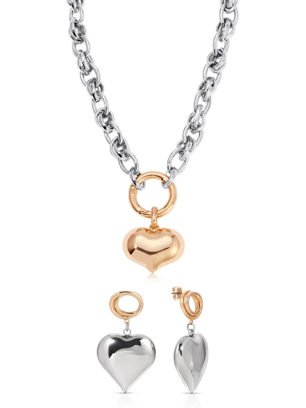 Everyday Mixed Metal Heart Set made by ettika
