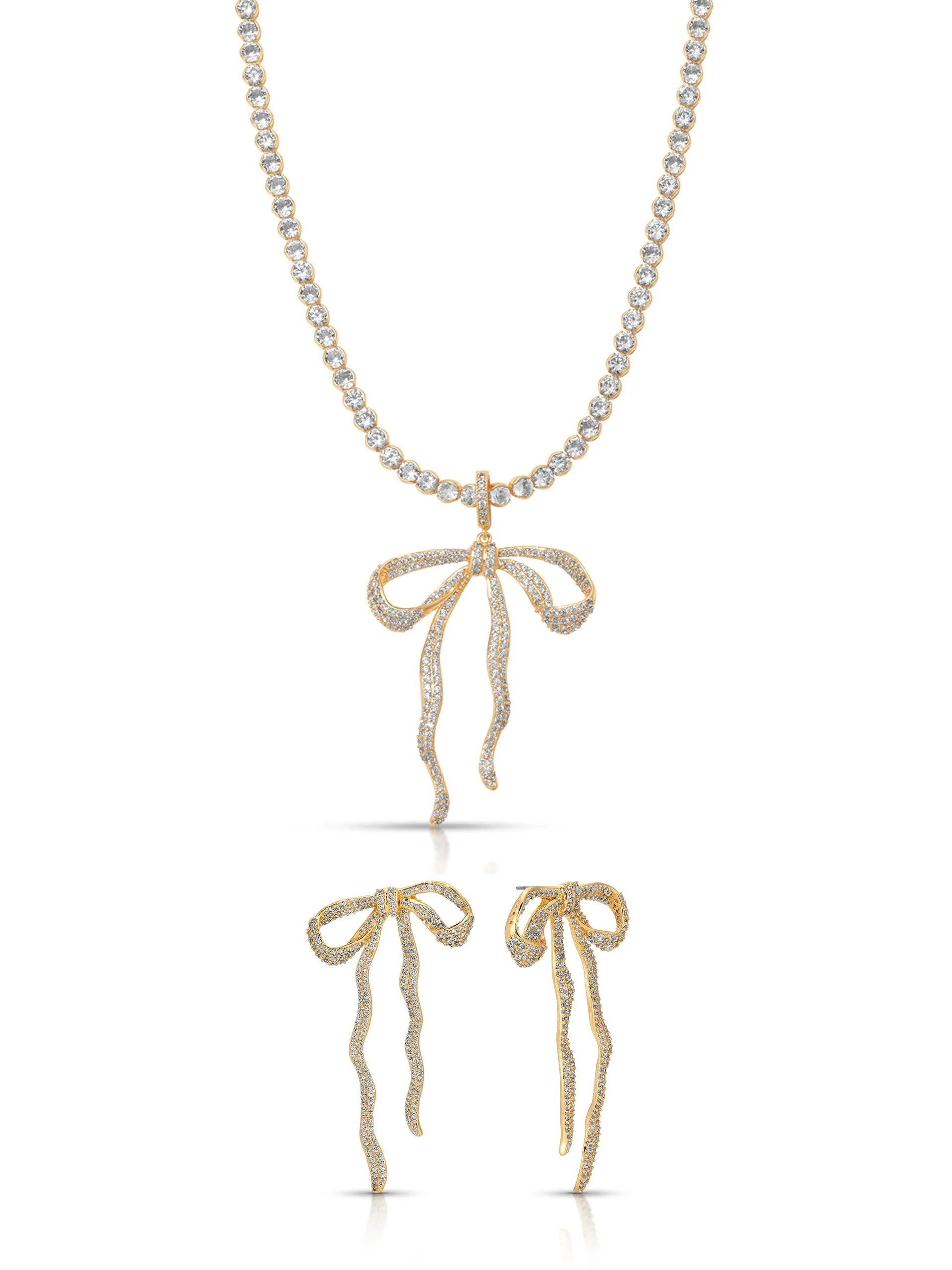 Pavé Bow Set sold by ettika