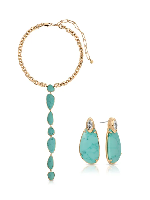 Majestic Stone Set - Necklace & Earring made by ettika