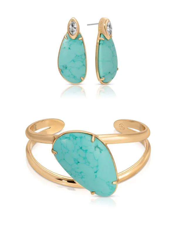 Majestic Stone Set - Earring and Cuff made by ettika