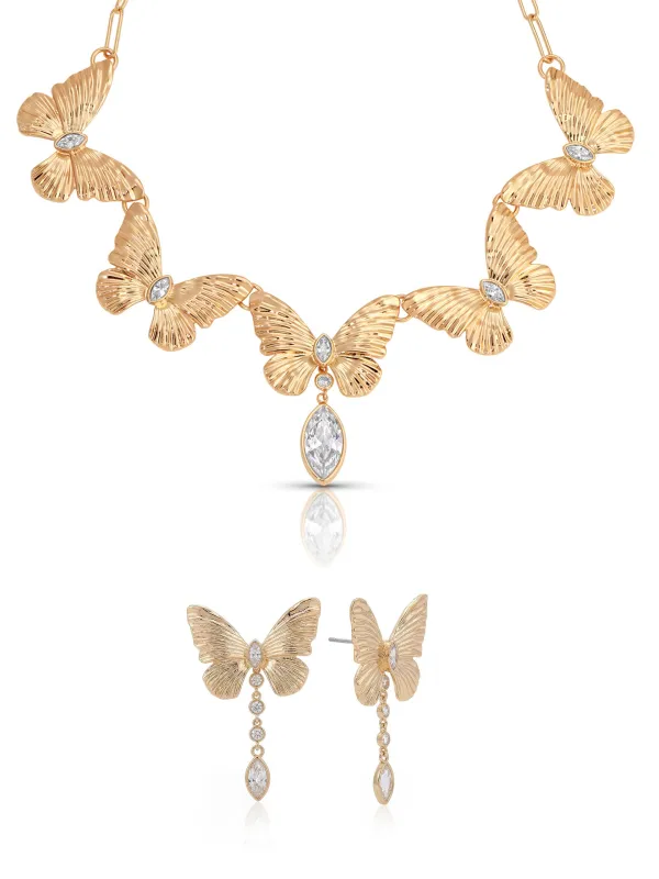 Duo Butterfly Set - Choker & Earring made by ettika