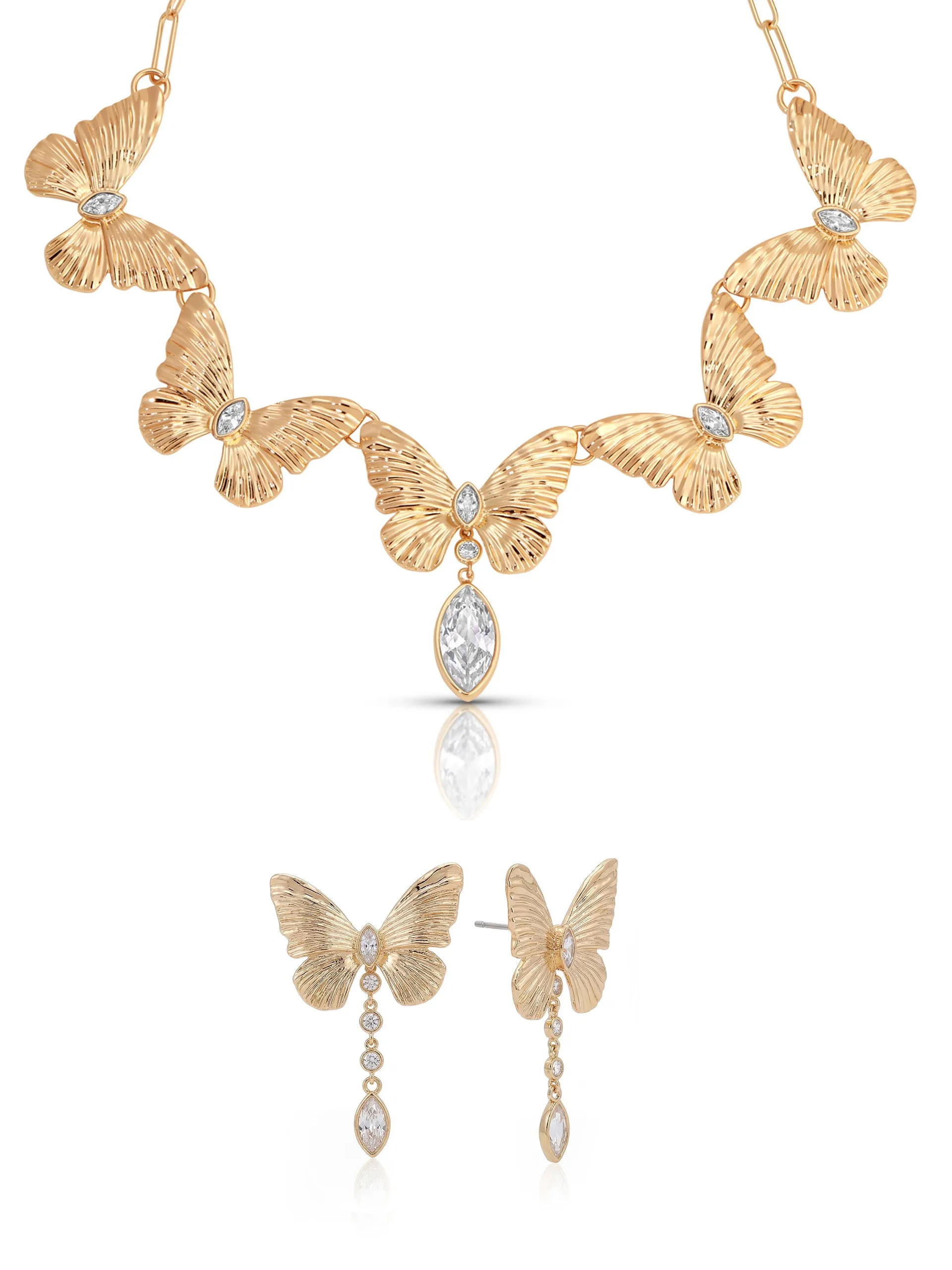 Duo Butterfly Set - Choker & Earring sold by ettika