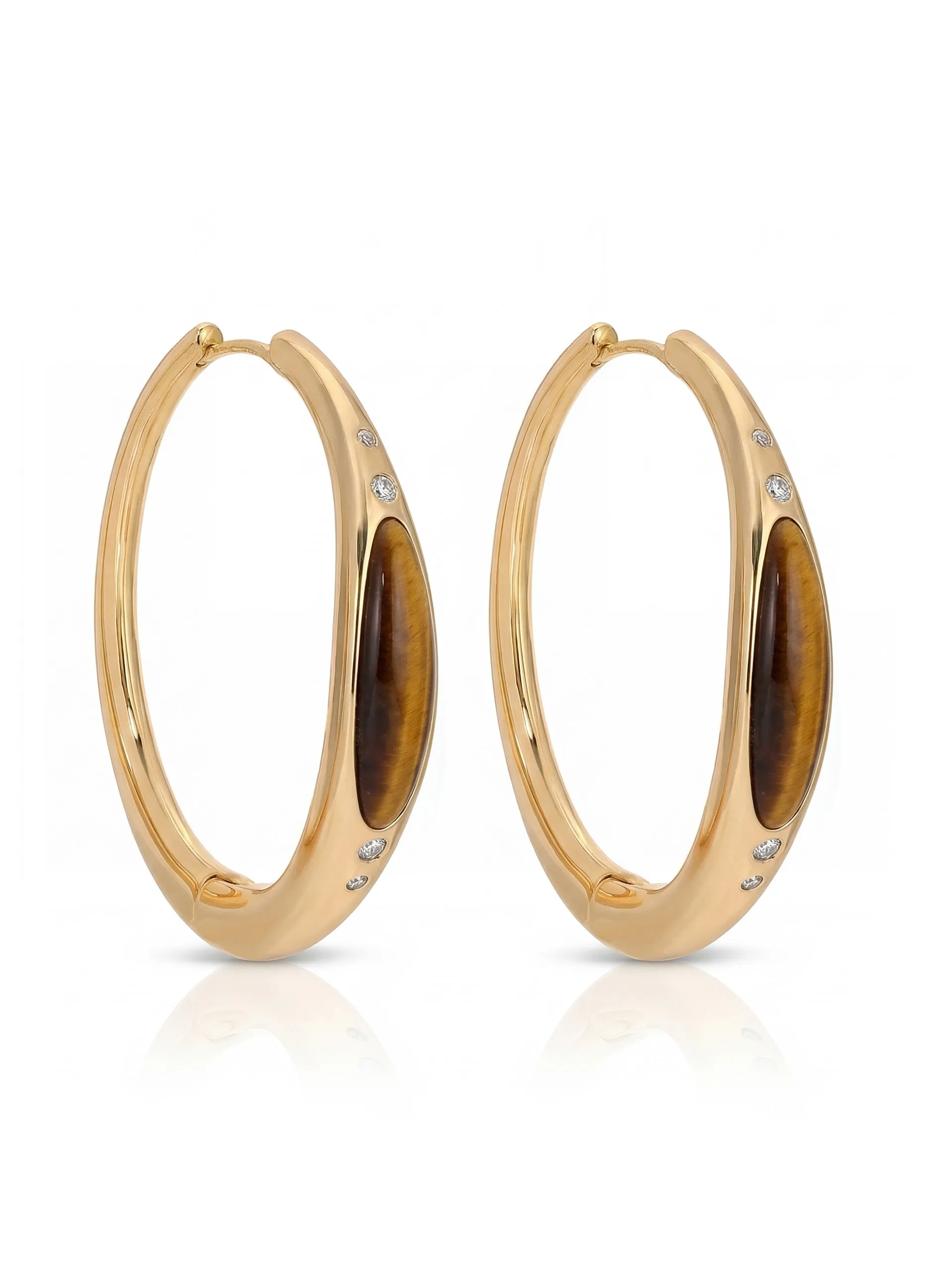 Tiger's Eye Solstice Hoops sold by ettika product image thumbnail 3