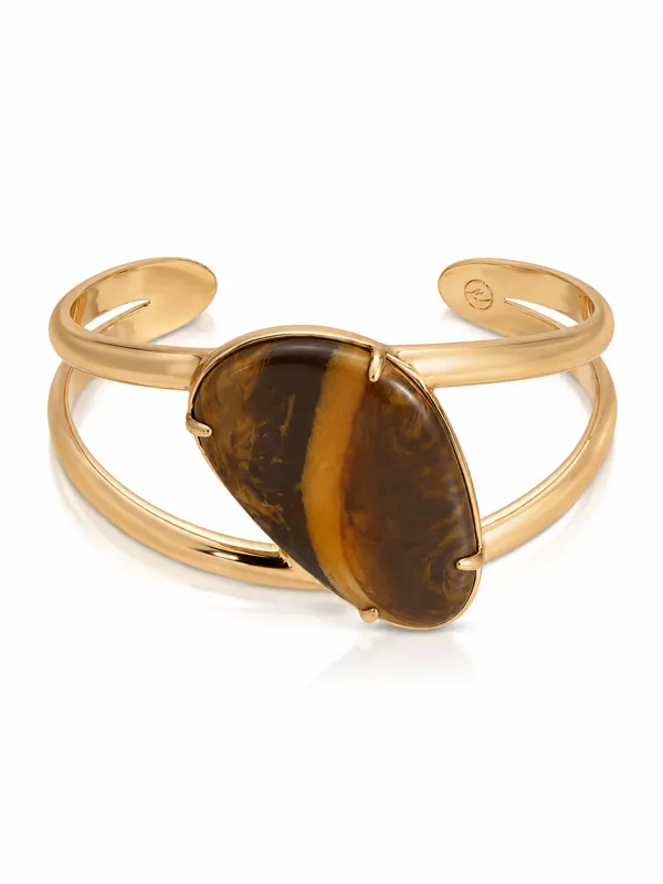 Desert Tide Cuff in Tiger's Eye made by ettika