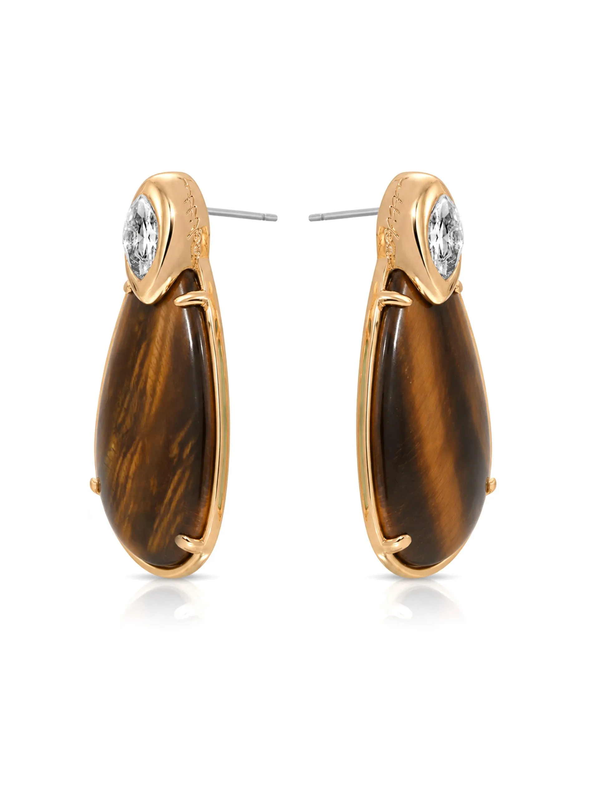 Majestic Stone Tiger's Eye Earrings sold by ettika product image thumbnail 5
