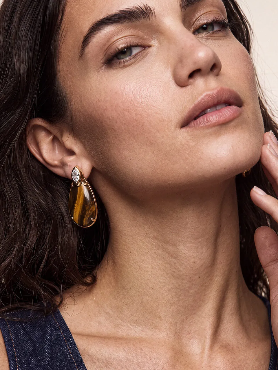 Majestic Stone Tiger's Eye Earrings sold by ettika product image thumbnail 4