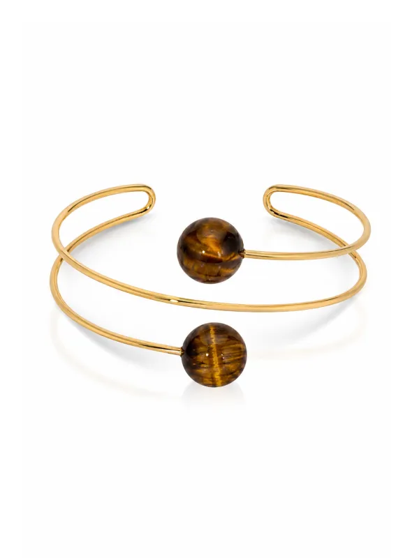 Summer Escape Tiger's Eye Cuff made by ettika