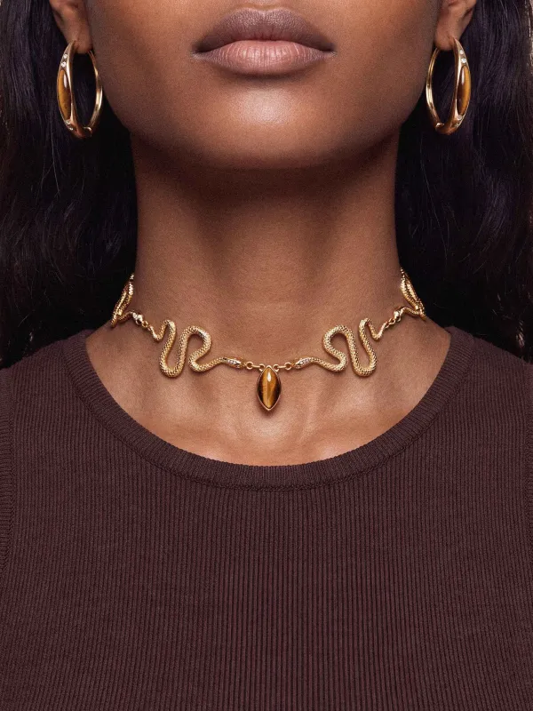 Serpentina Set in Tiger's Eye made by ettika