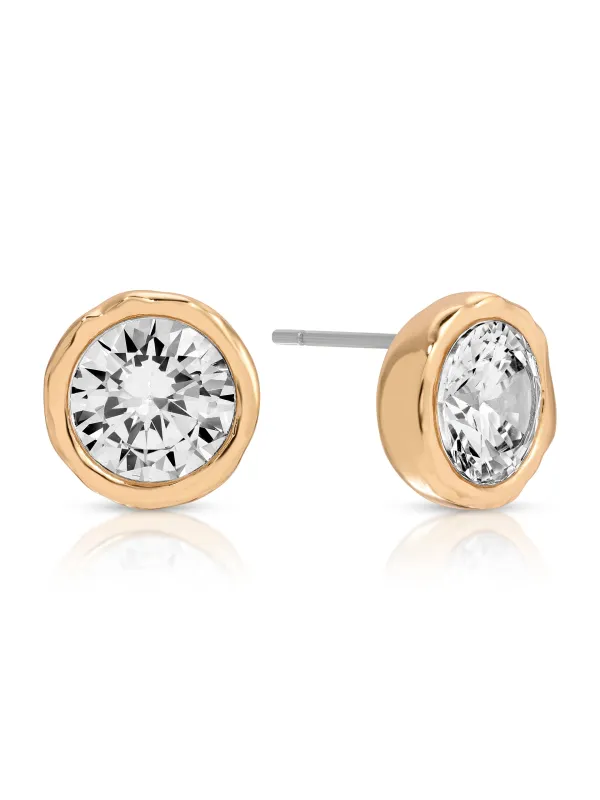 Crystal Luxe Circle Mini Studs made by ettika