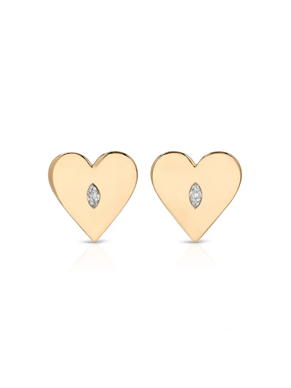 Love to Love Large Heart Studs made by ettika