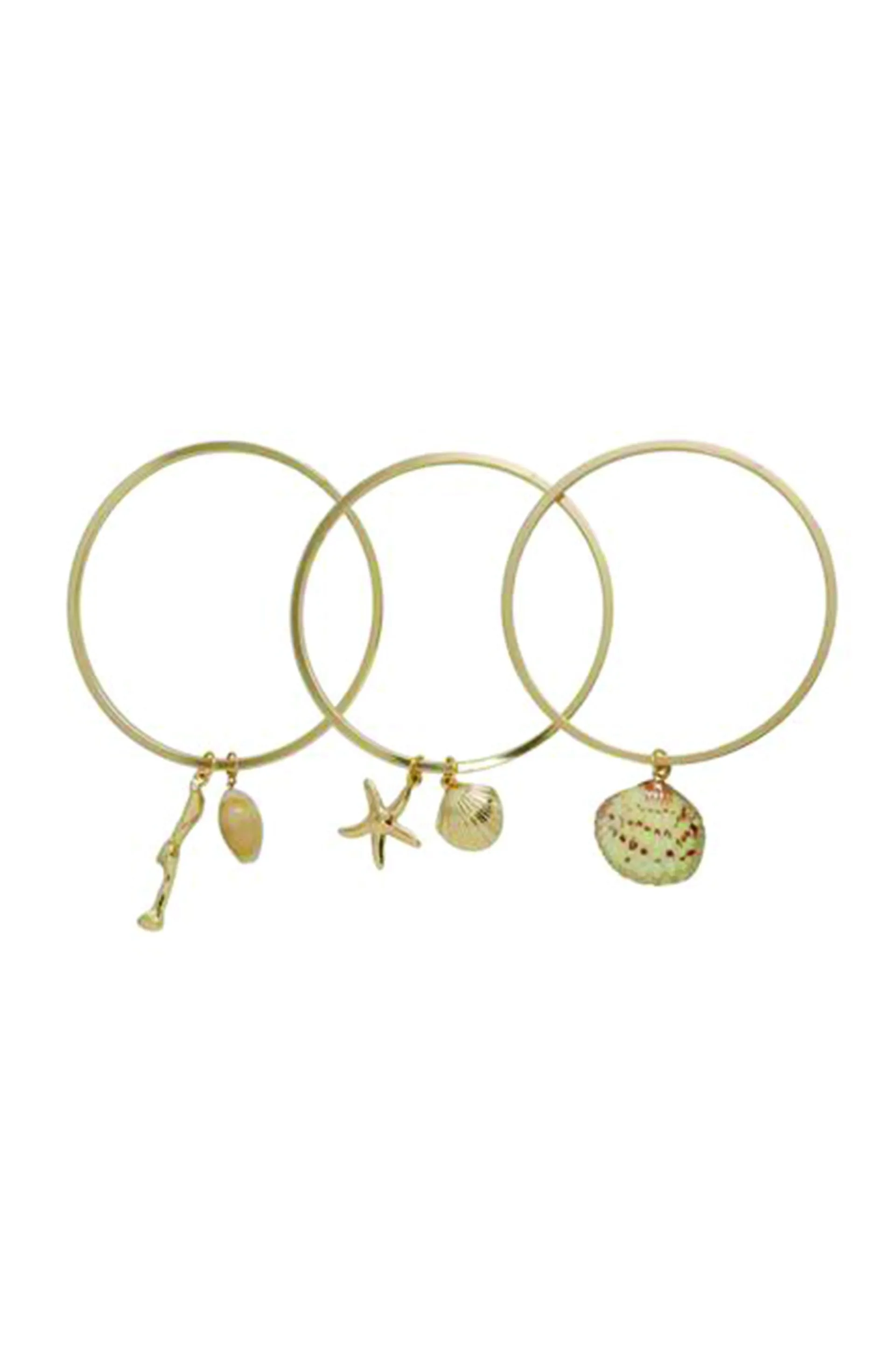 Beach Life 18k Gold Plated Bangle Set sold by ettika