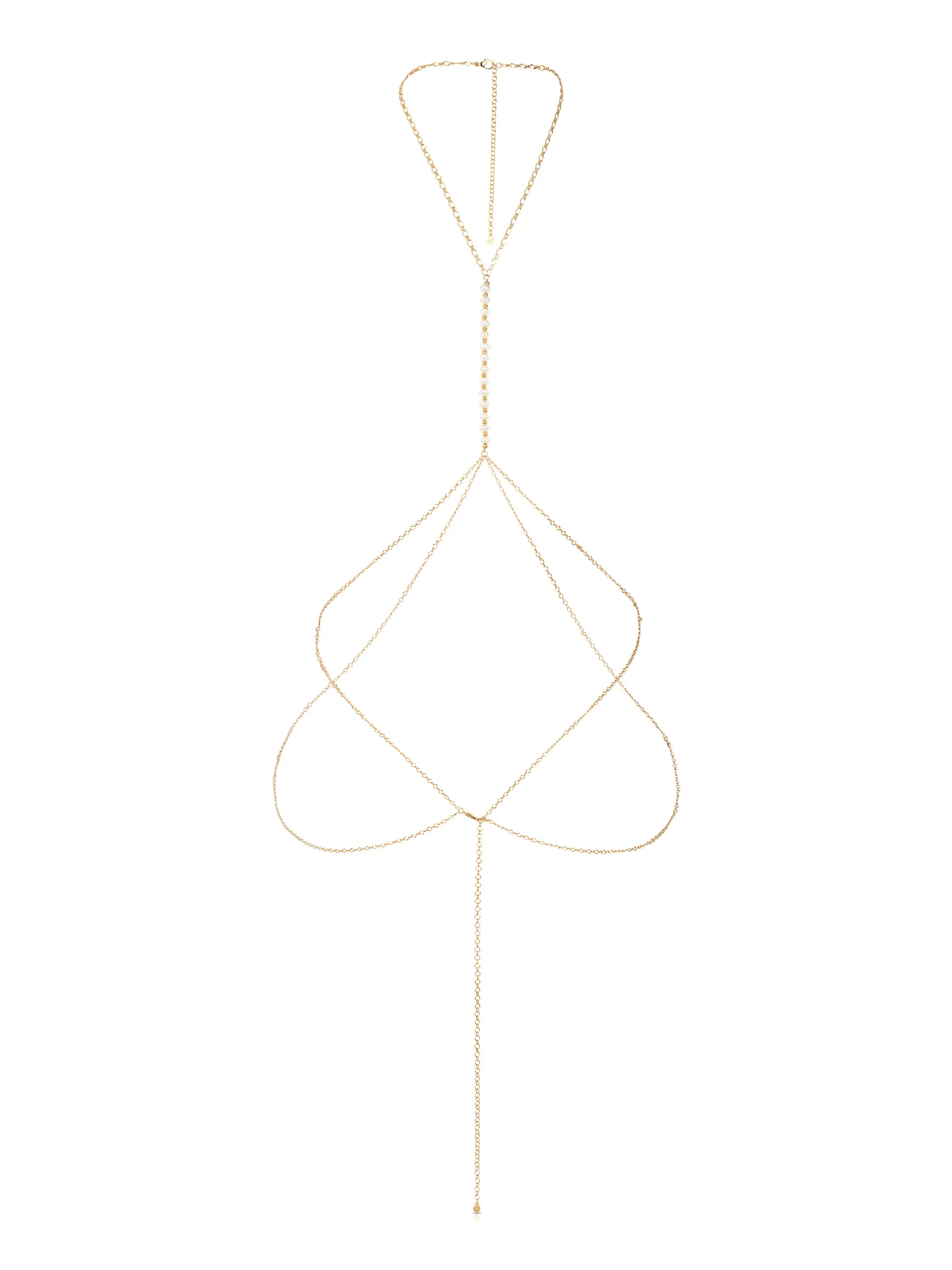Freshwater Pearl Line Body Chain sold by ettika
