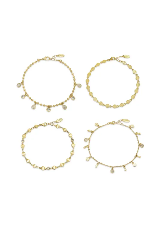 The More The Merrier Anklet Set sold by ettika