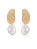 Nautilus Shell Freshwater Pearl Earrings sold by ettika