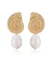 Nautilus Shell Freshwater Pearl Earrings sold by ettika