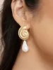 Nautilus Shell Freshwater Pearl Earrings sold by ettika