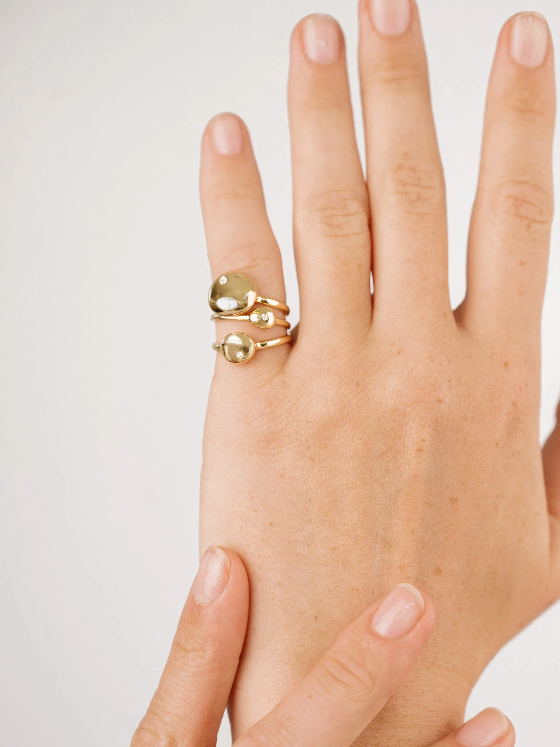 Polished Stacking Pebble Ring Set sold by ettika product image thumbnail 3