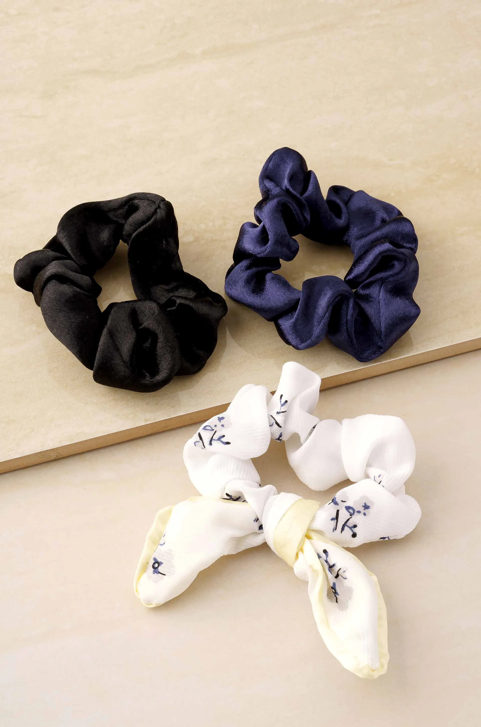 Terylene Scrunchie Set of 3 sold by ettika product image thumbnail 3