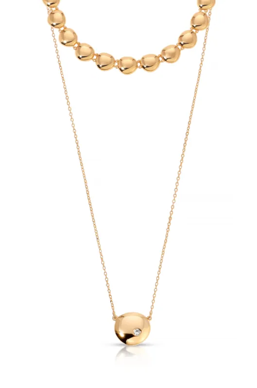 Pebble Choker + Pendant Necklace Set sold by ettika