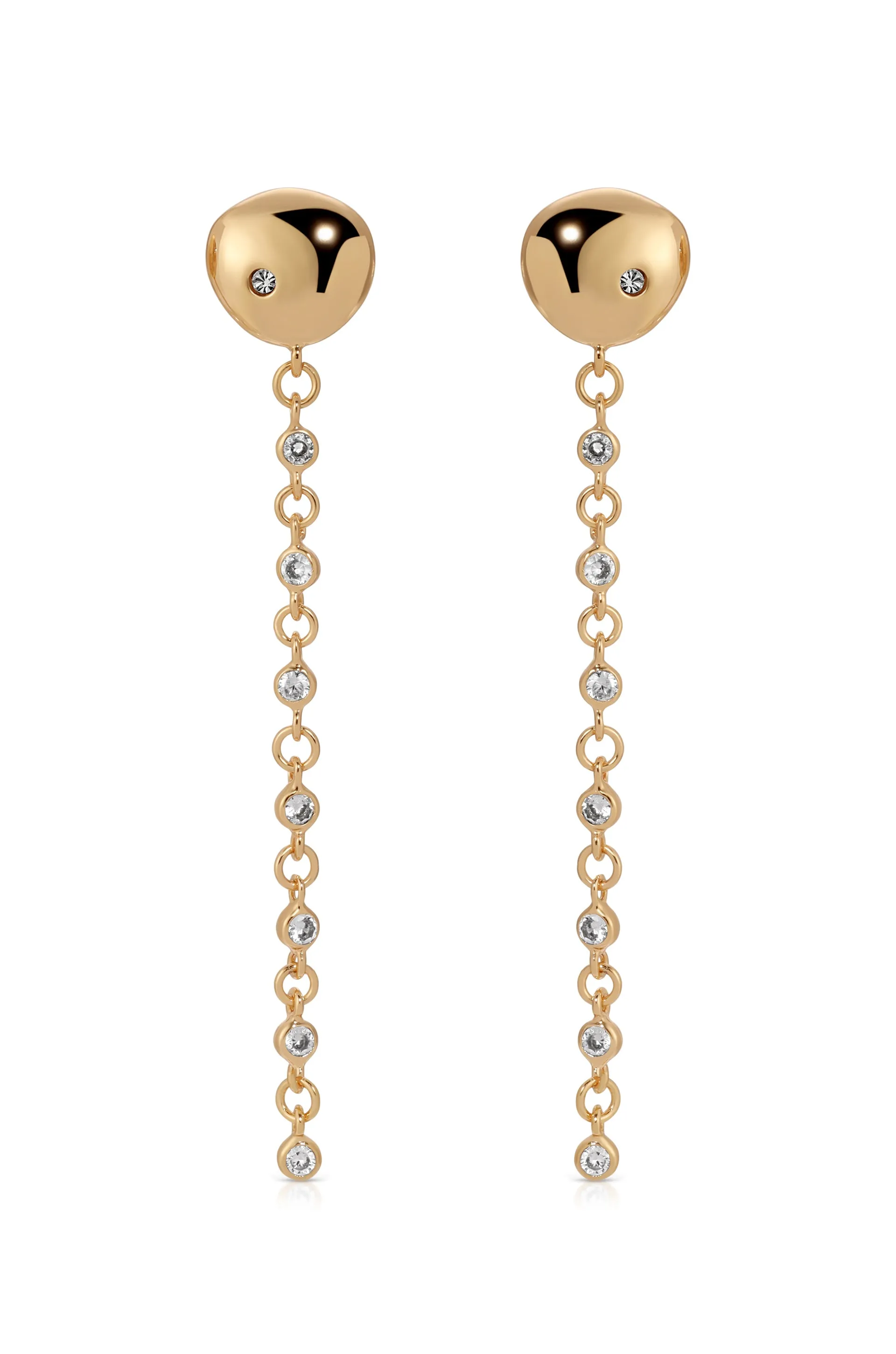 Polished Pebble Linear Chain Earrings sold by ettika