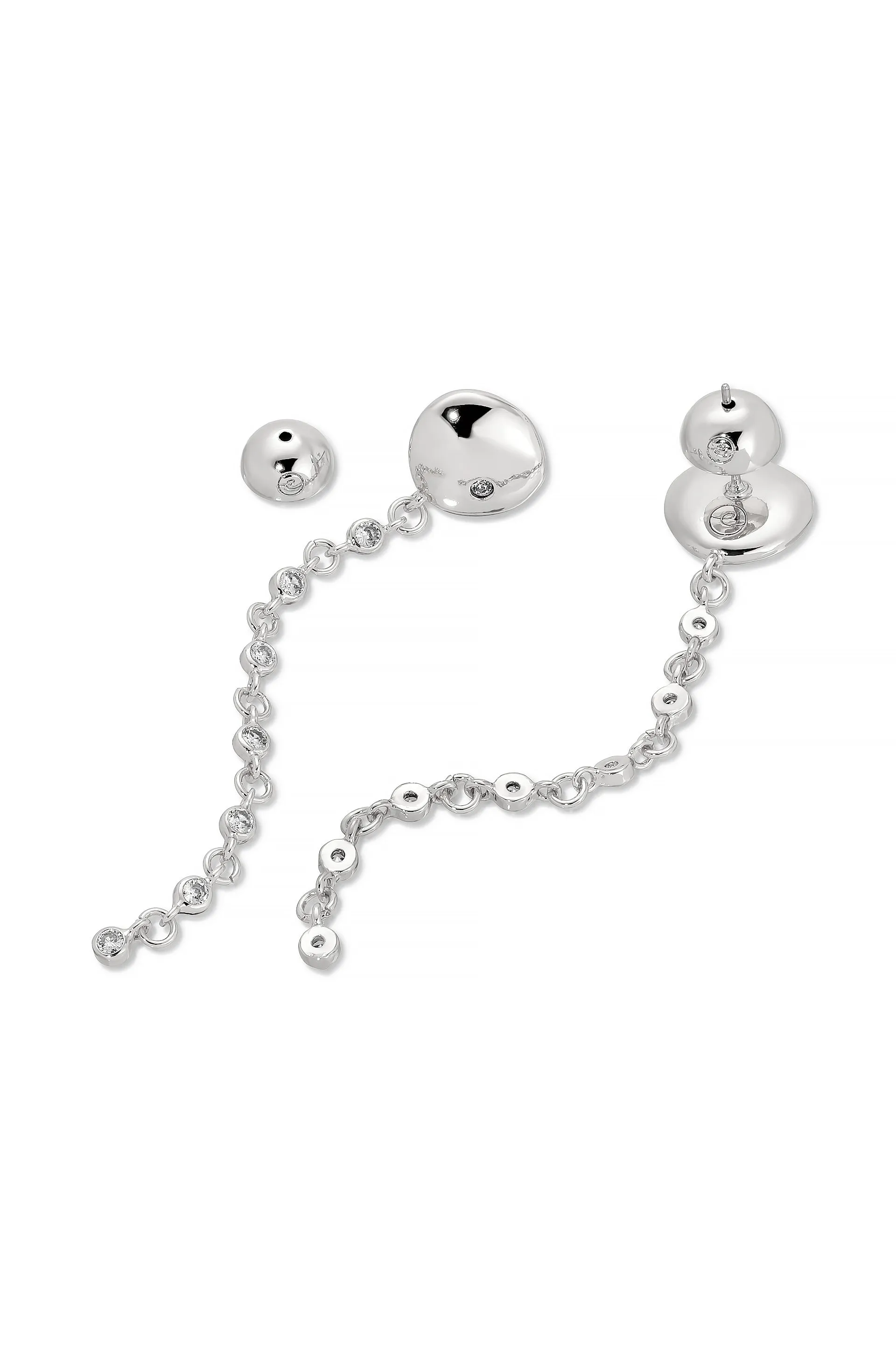 Polished Pebble Linear Chain Earrings sold by ettika product image thumbnail 4