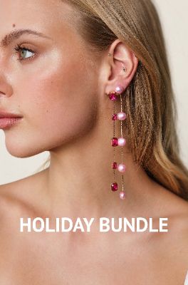 Pearl Drop Earring and Crystal Drop Earring Bundle sold by ettika