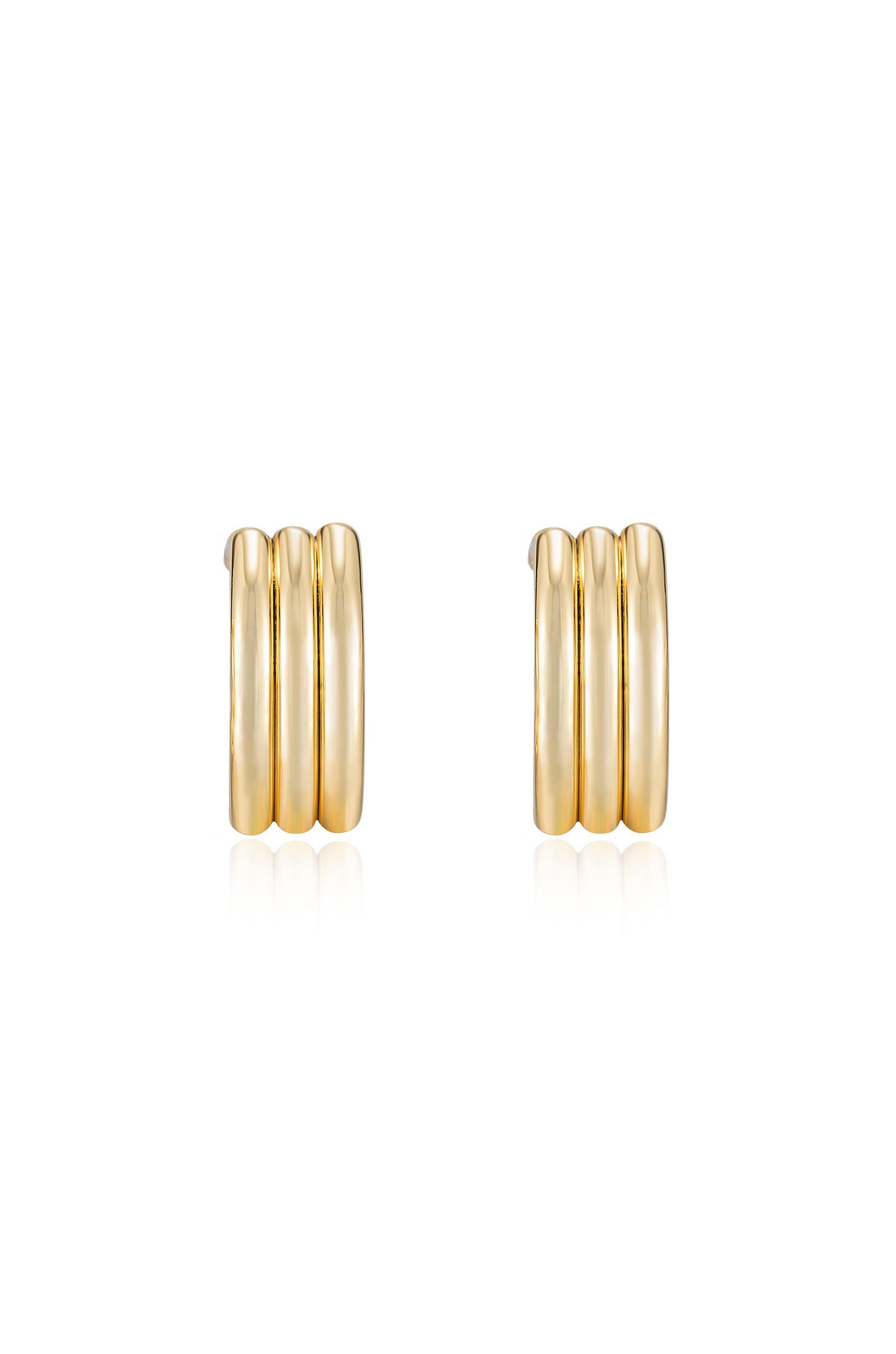 Pipeline 18k Gold Plated Hoops sold by ettika product image thumbnail 3