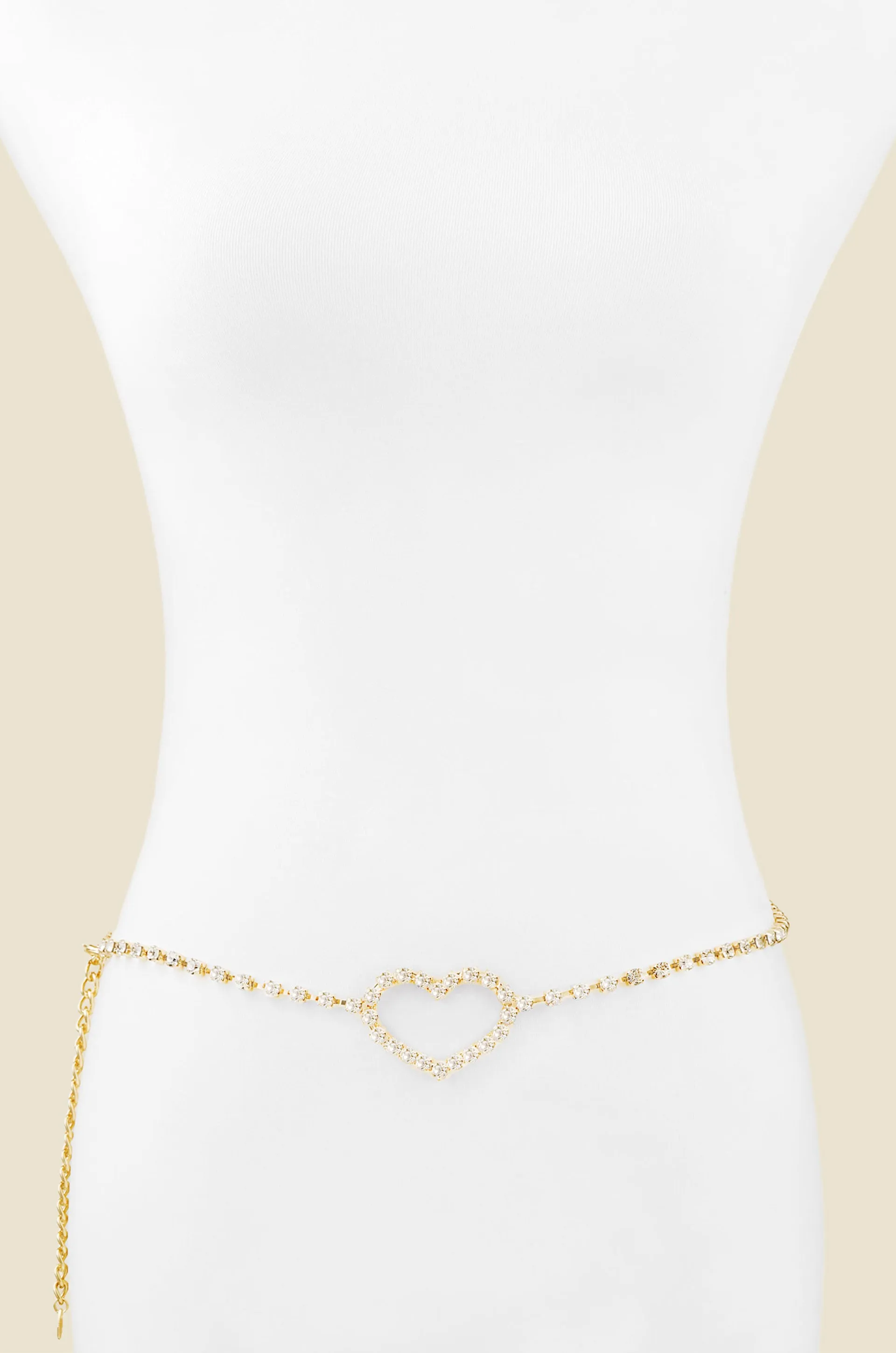 Single Crystal Chain Heart Belt sold by ettika product image thumbnail 3