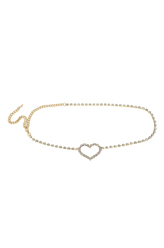 Single Crystal Chain Heart Belt sold by ettika