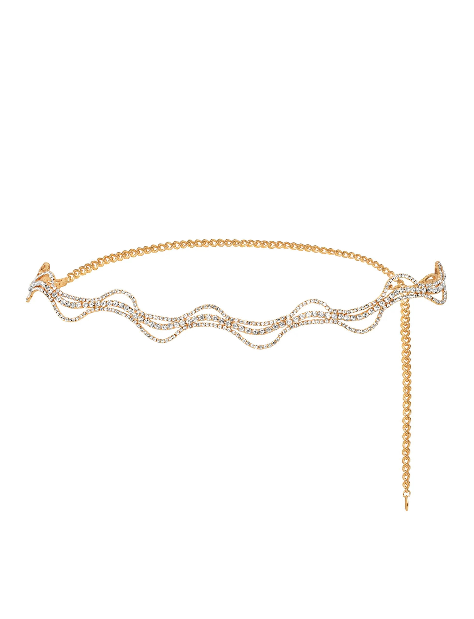 Crystal Wave Body Chain sold by ettika
