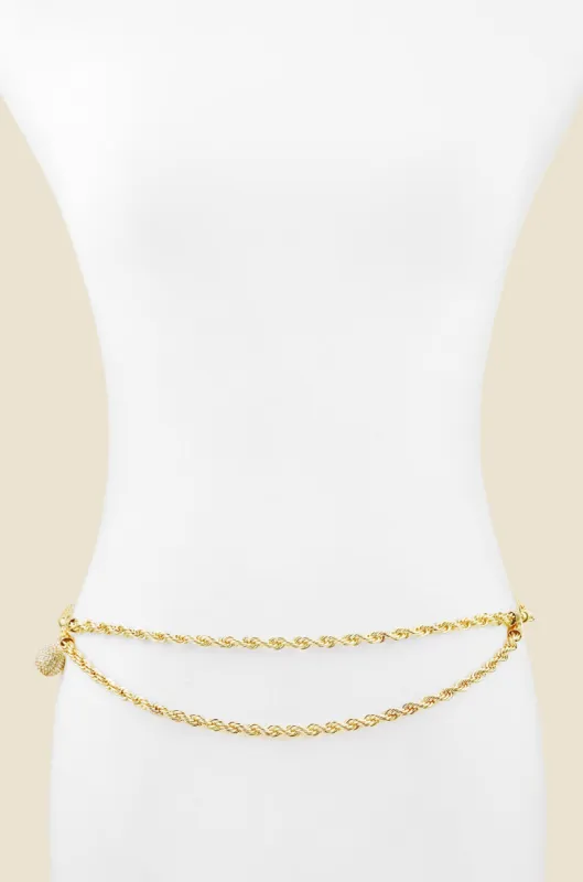 Double Layer Chain Belt sold by ettika
