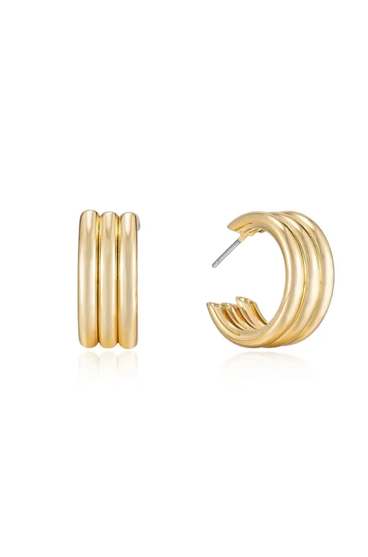 Pipeline 18k Gold Plated Hoops sold by ettika