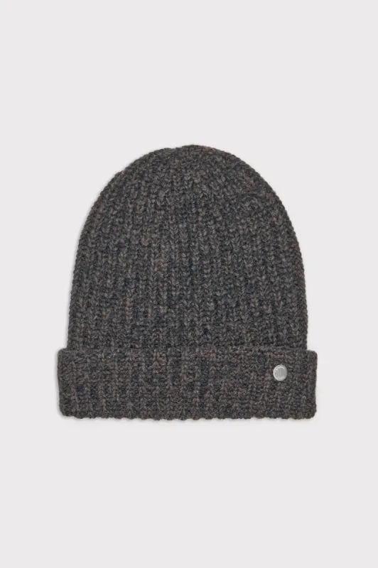 BEANIE MOULINE BLACK DK BROWN sold by Etudes Studio