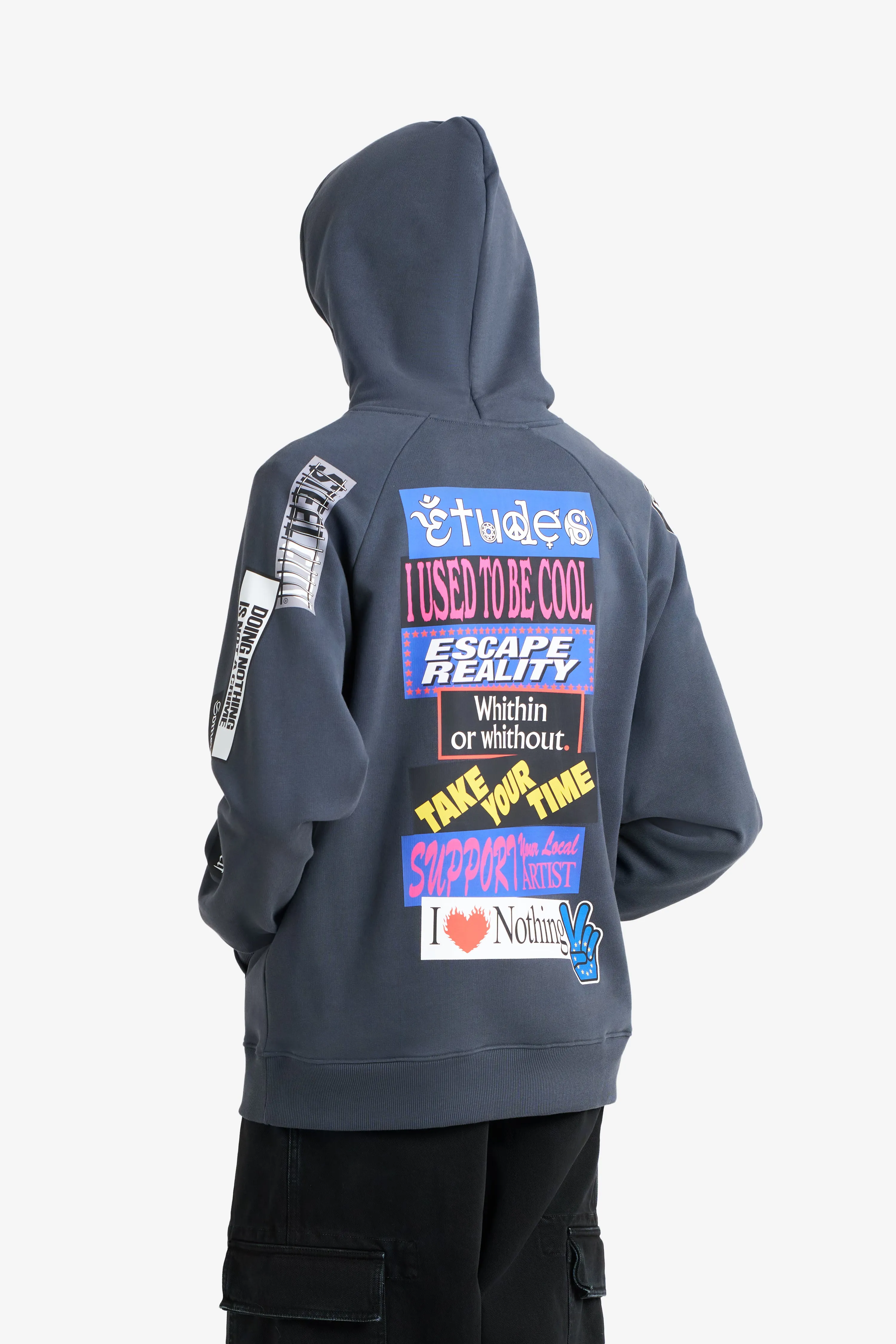 LOOSE HOODIE STICKERS DARK GREY sold by Etudes Studio product image thumbnail 5