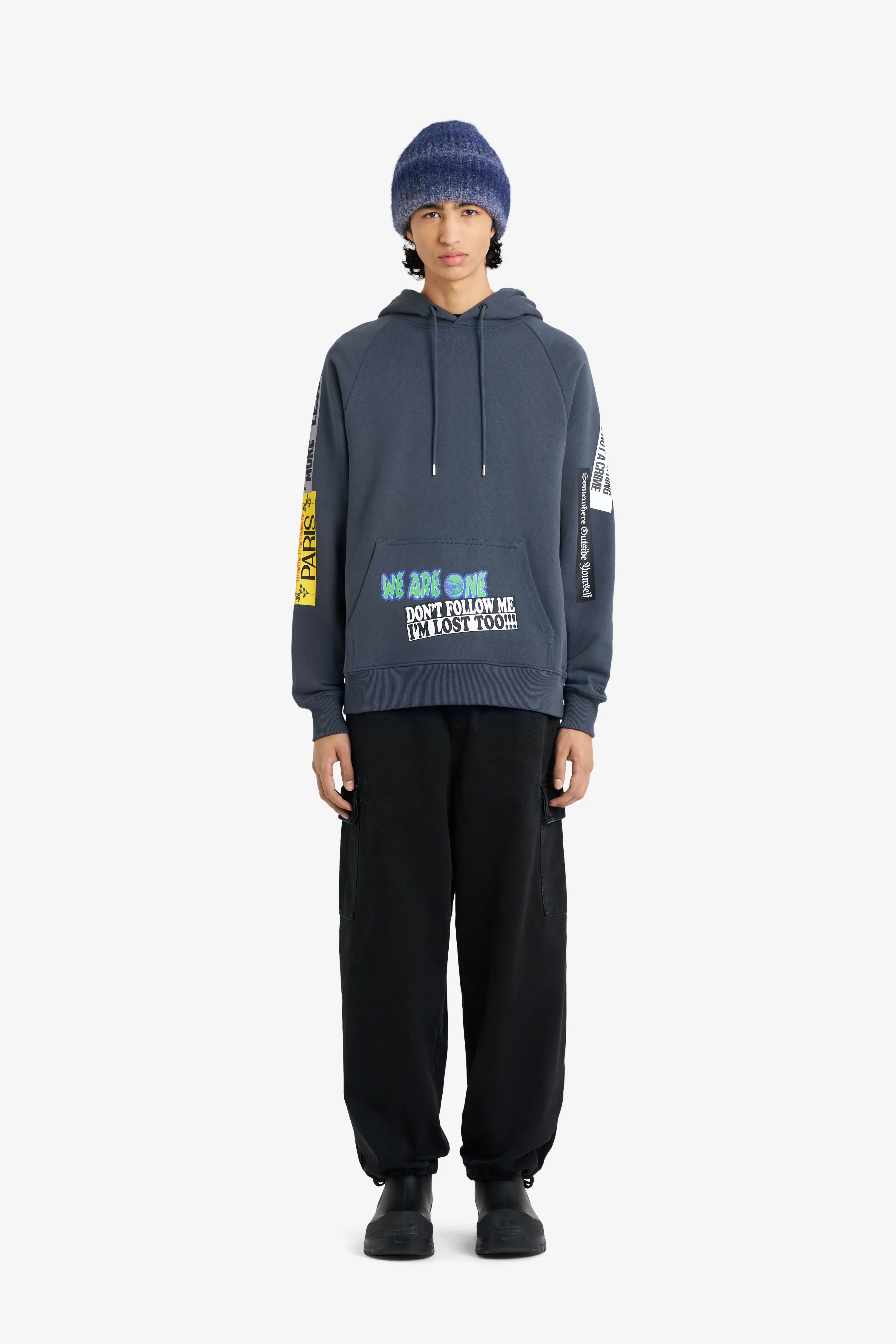 LOOSE HOODIE STICKERS DARK GREY sold by Etudes Studio product image thumbnail 2