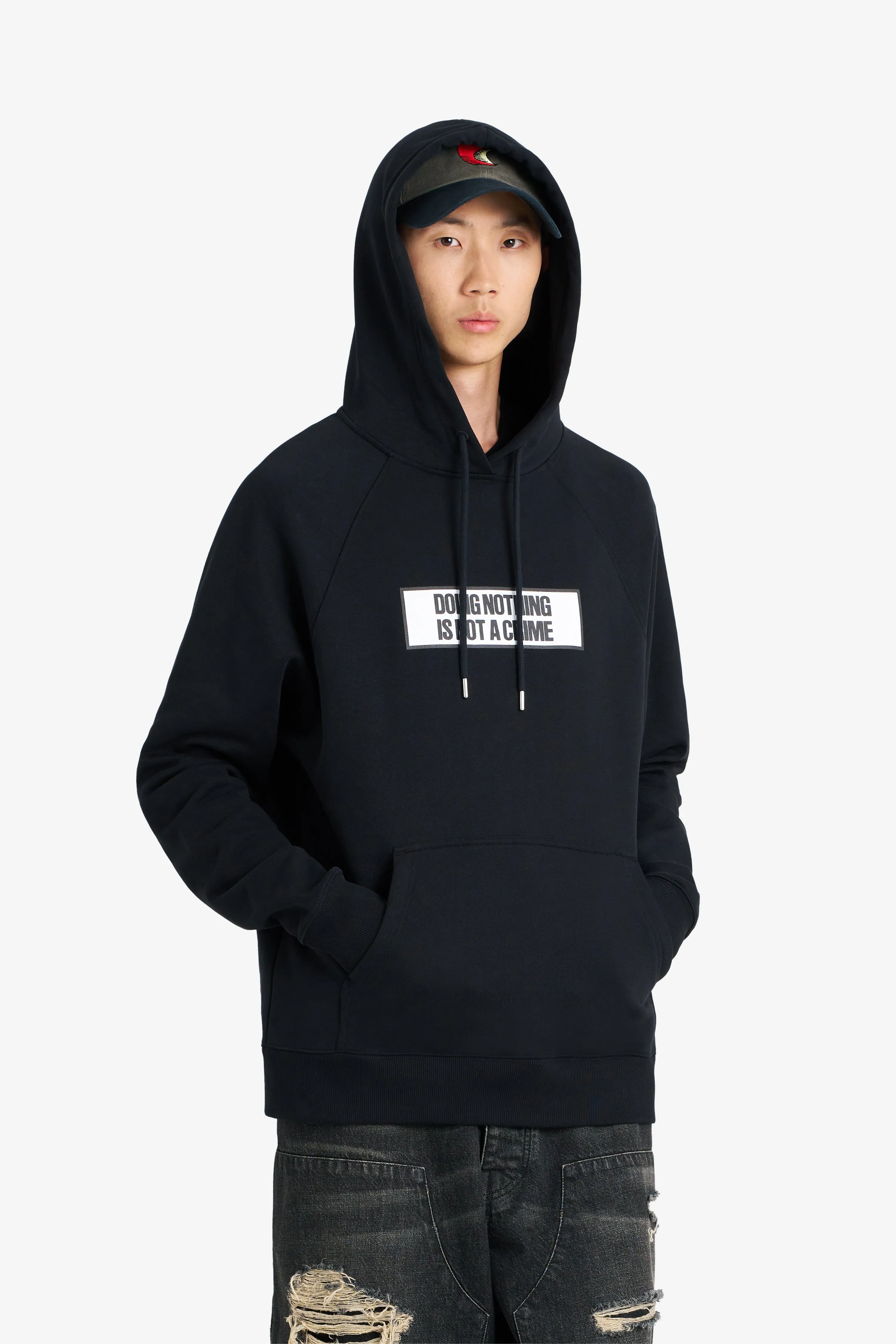 LOOSE HOODIE NOT A CRIME BLACK sold by Etudes Studio product image thumbnail 3