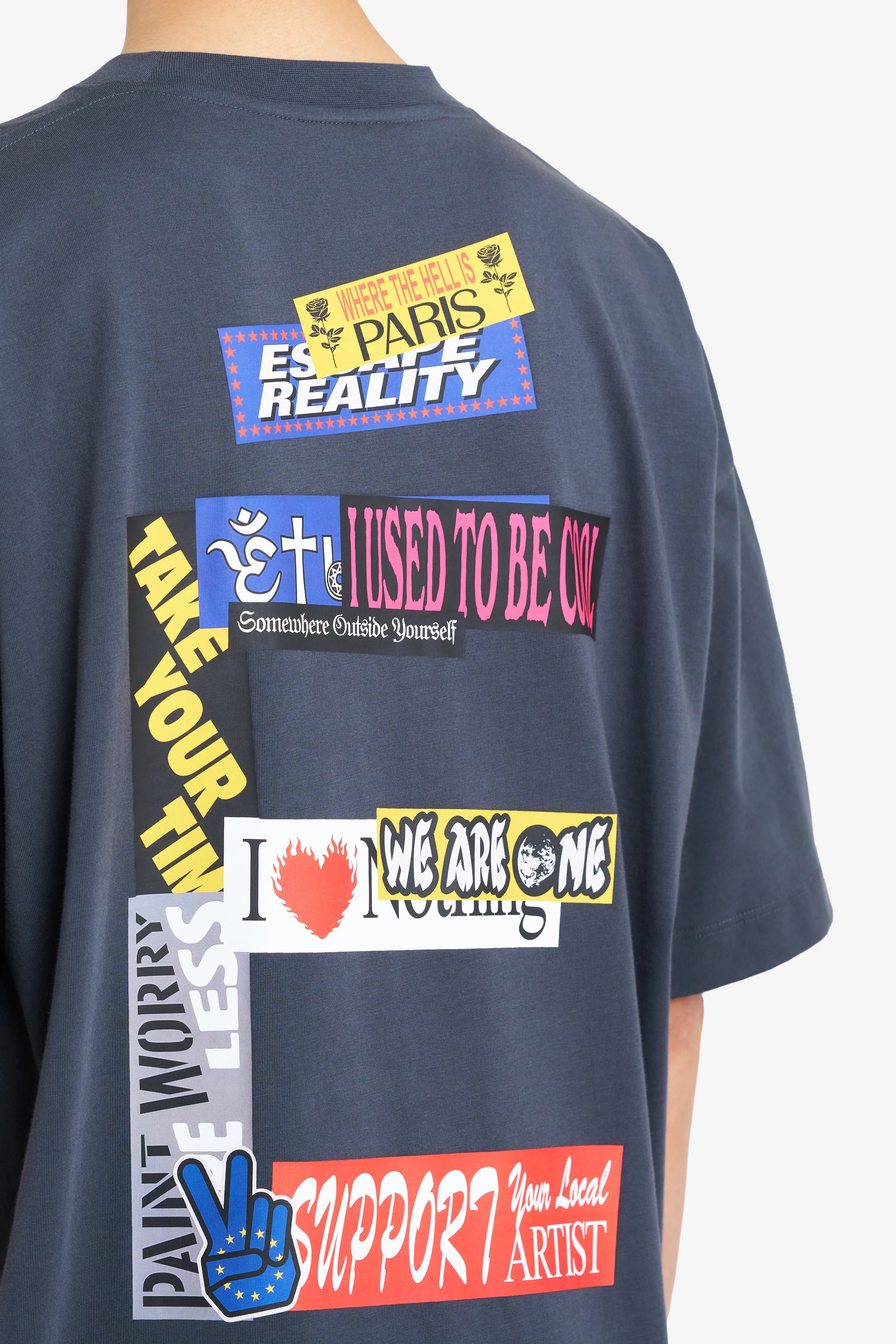 RELAX TEE SHIRT STICKERS DARK GREY sold by Etudes Studio product image thumbnail 4