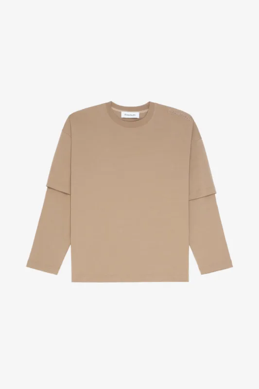 DOUBLE SLEEVES TEE SHIRT TAN sold by Etudes Studio