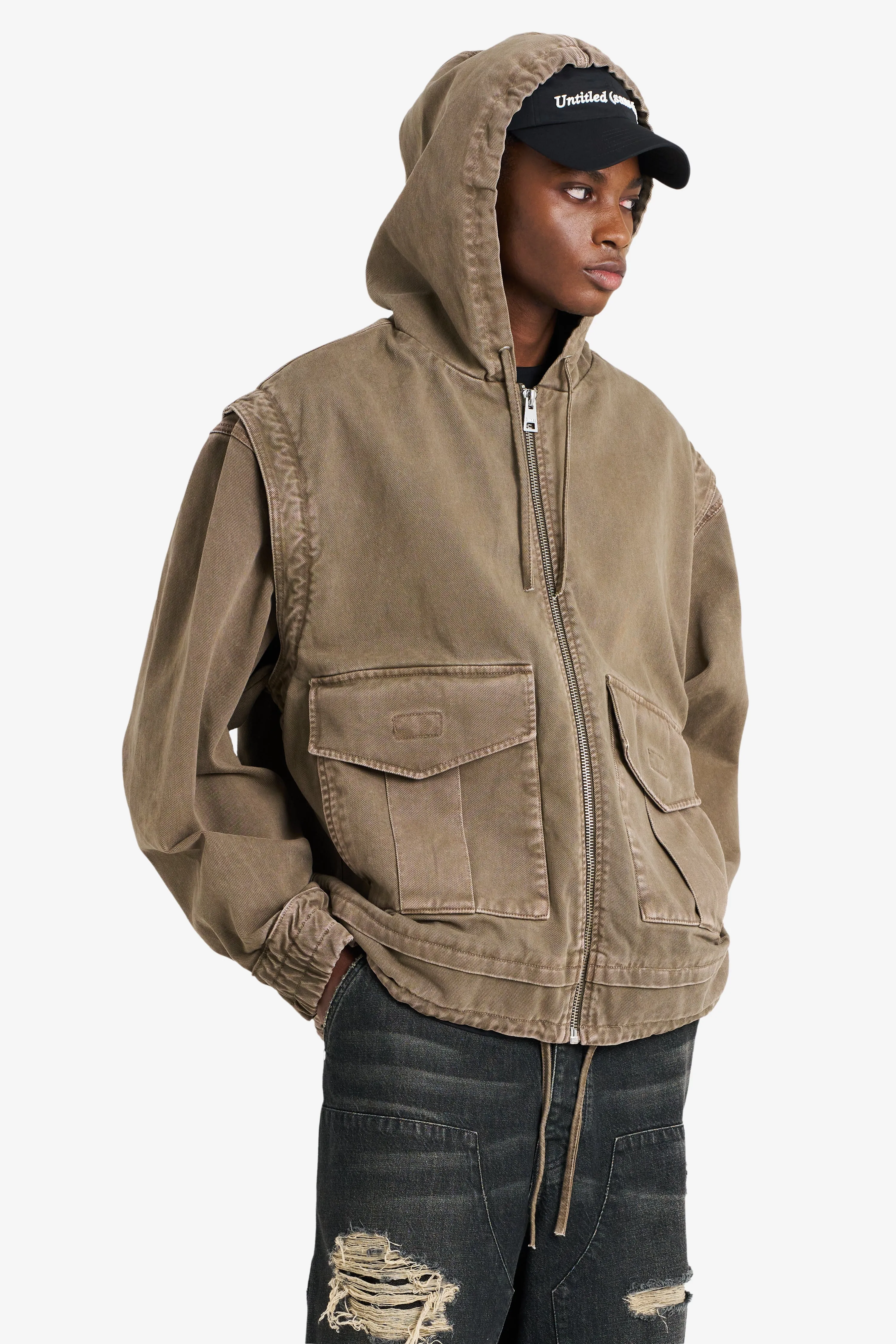 HOODIE DENIM JACKET TAN sold by Etudes Studio product image thumbnail 3