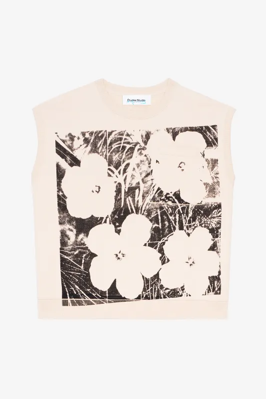 BOXY FIT CREW ANDY WARHOL FLOWERS sold by Etudes Studio