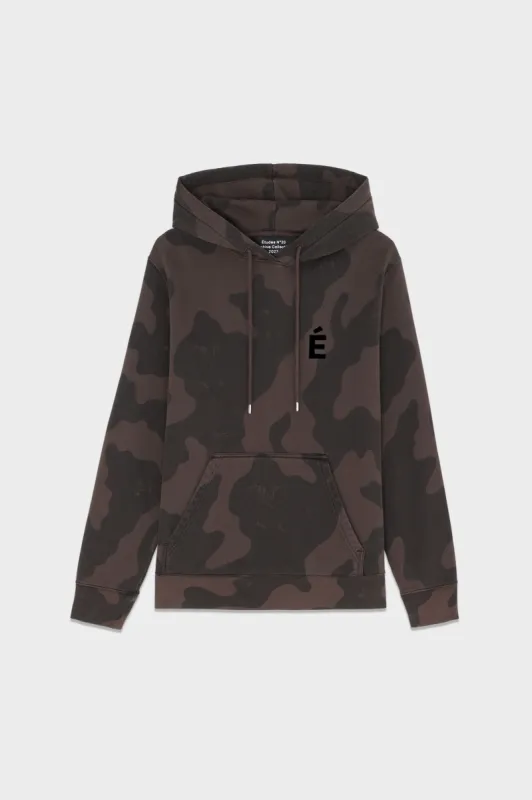 HOODIE PATCH CAMO OVERDYED DK BROWN sold by Etudes Studio