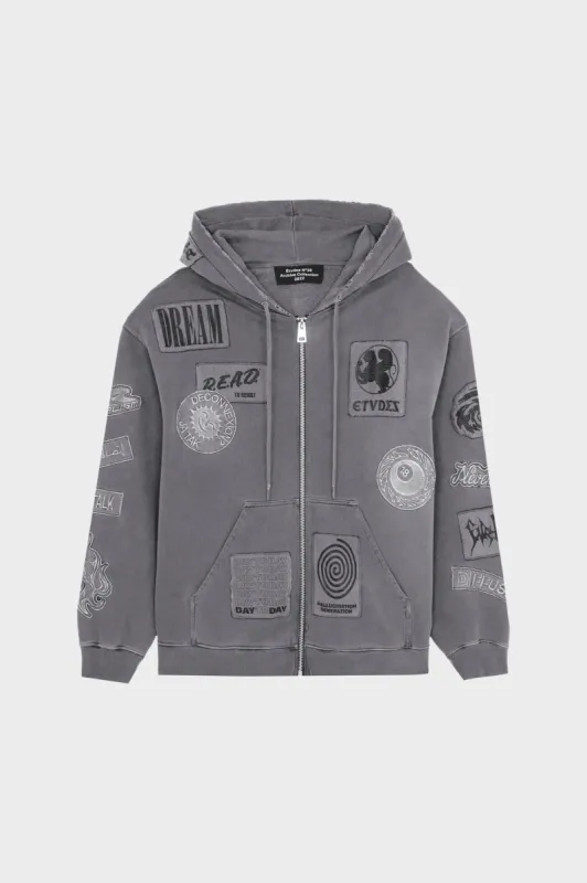 EXTRA HOOD ZIPPED PATCH BLACK sold by Etudes Studio