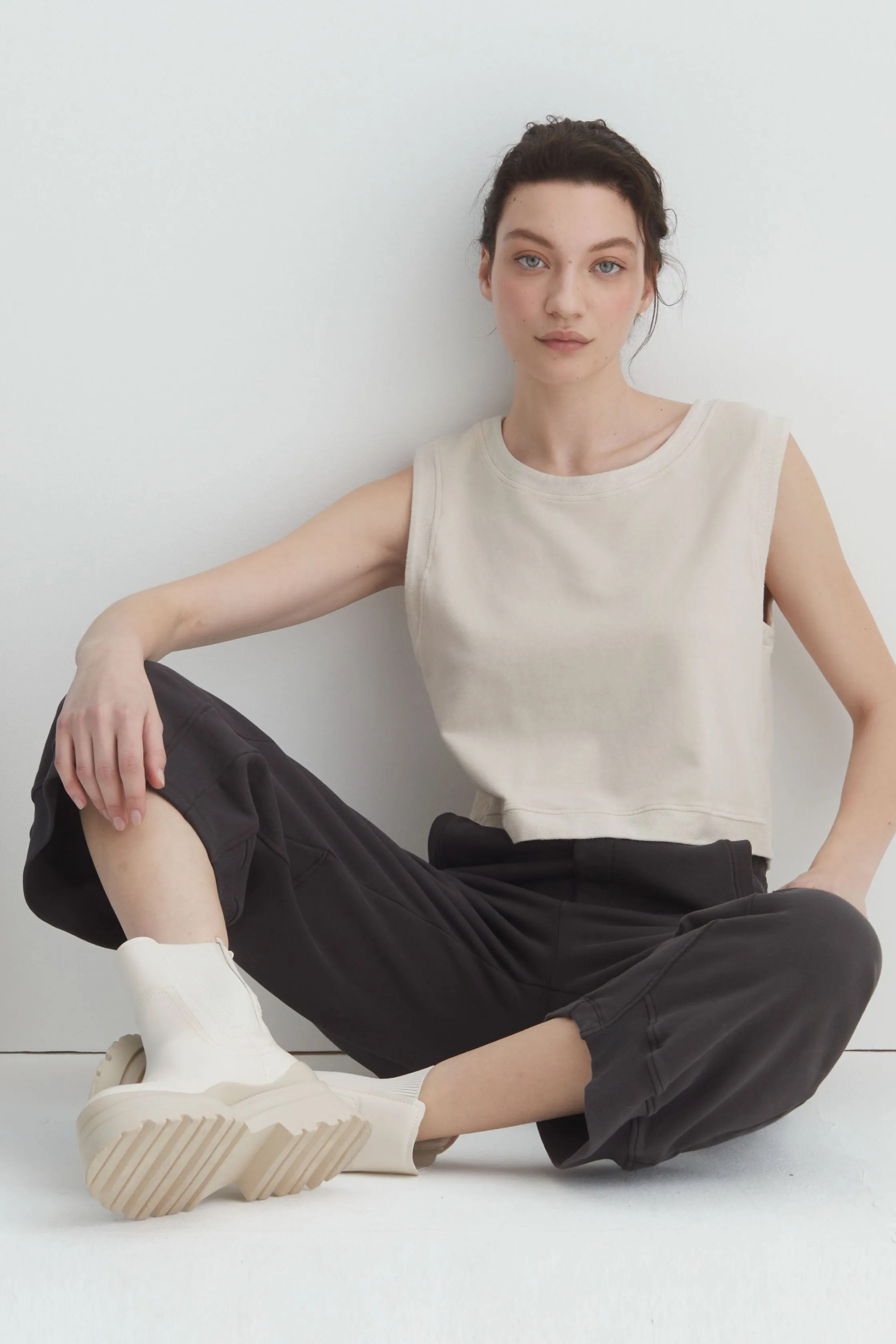 Cotton Jogger Pants Garment Dyed 06QU 1045 sold by European Culture product image thumbnail 3