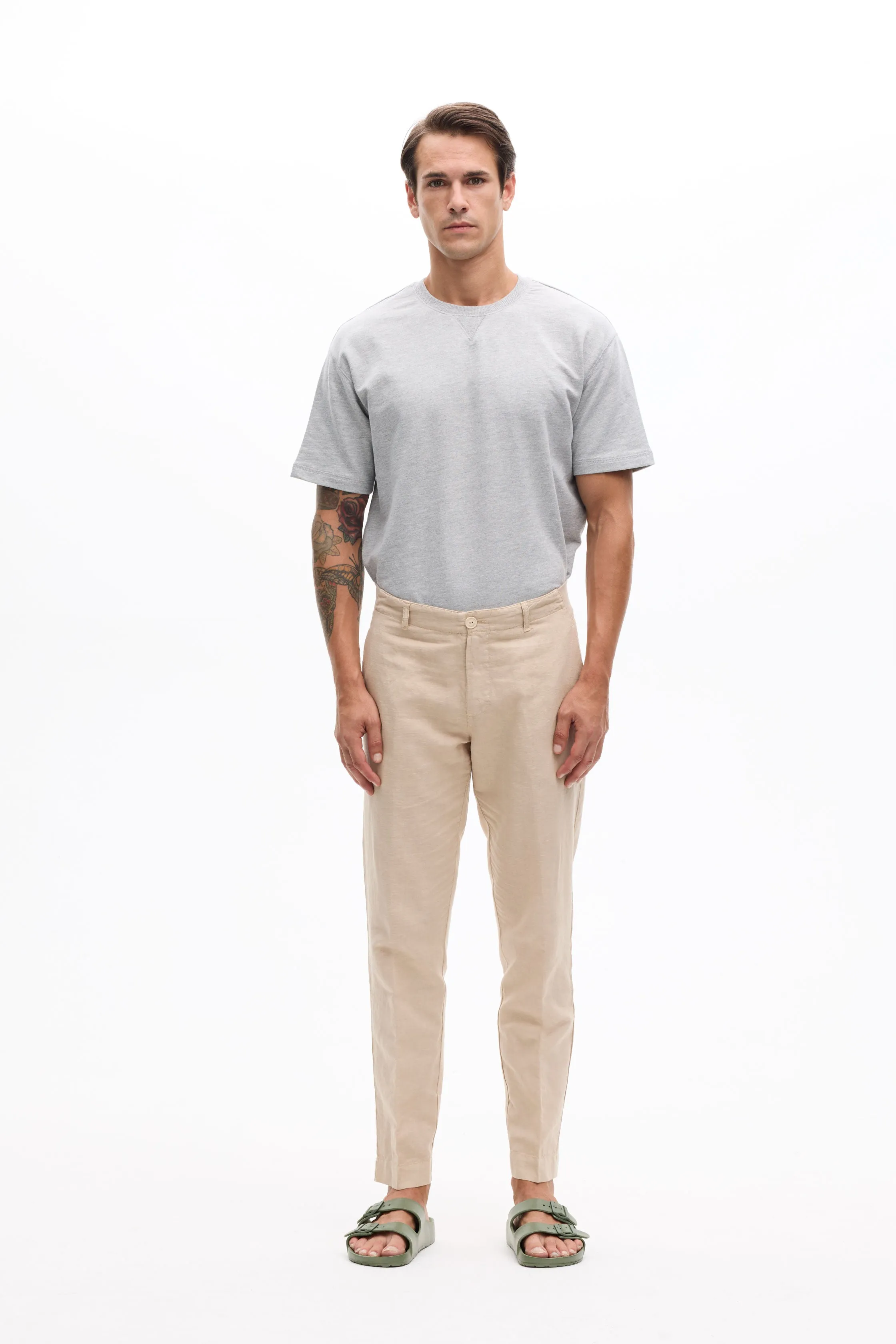 Confort Linen Chino Garment Dyed for Man 013U 7050 sold by European Culture